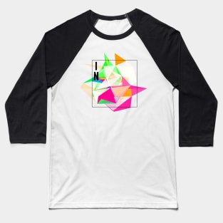 Abstract Geometric Collage Baseball T-Shirt